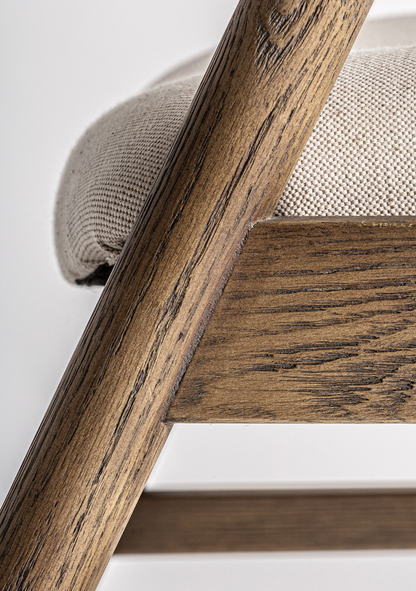 Namur Upholstered Dining Chair with Armrests – Solid Ash Wood