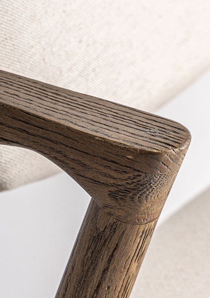 Namur Upholstered Dining Chair with Armrests – Solid Ash Wood