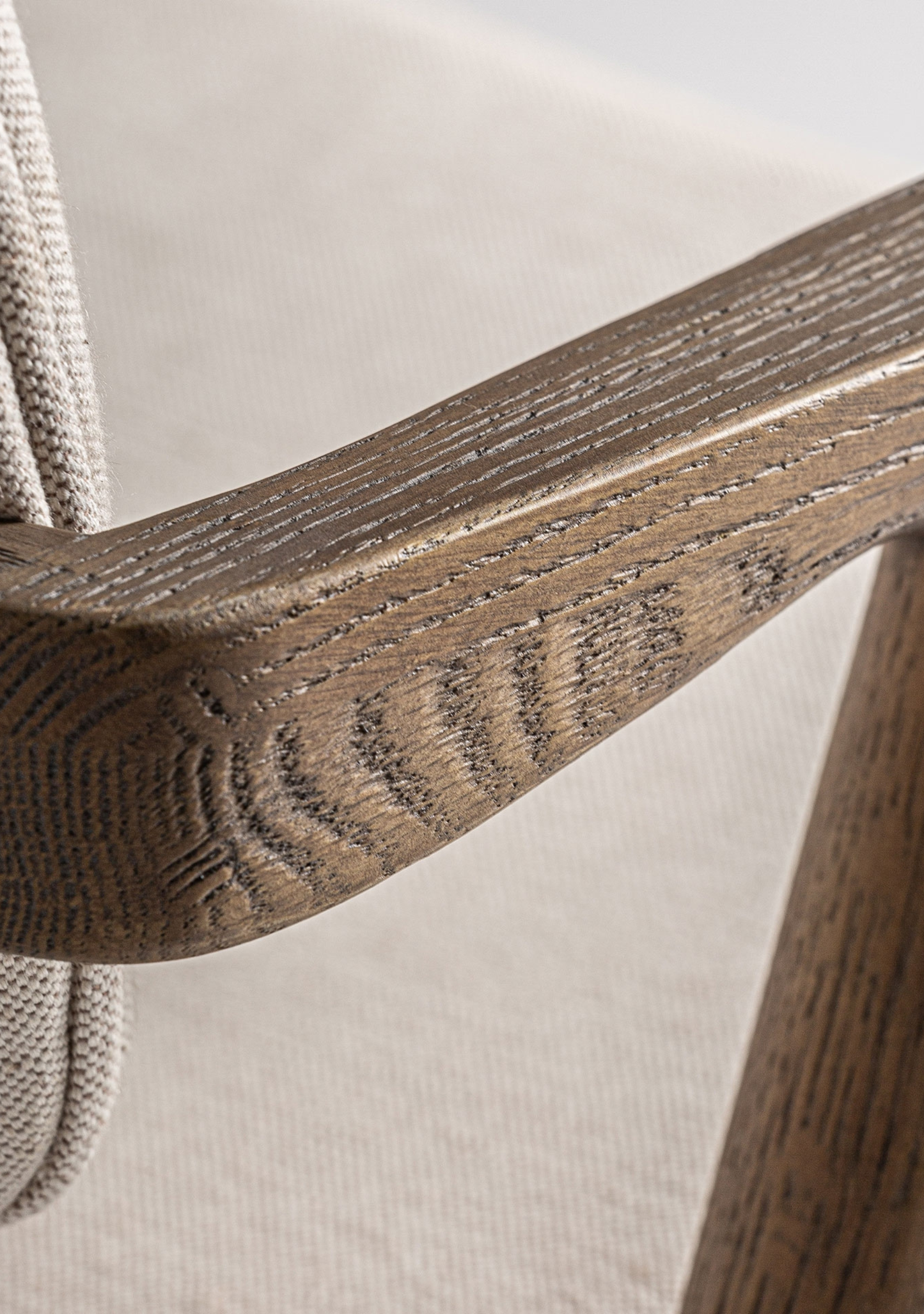 Namur Upholstered Dining Chair with Armrests – Solid Ash Wood