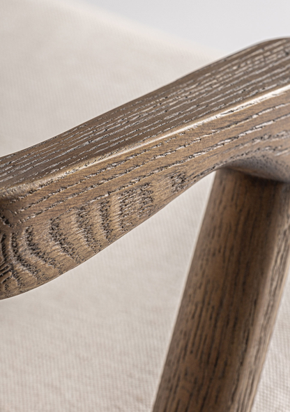 Namur Upholstered Dining Chair with Armrests – Solid Ash Wood