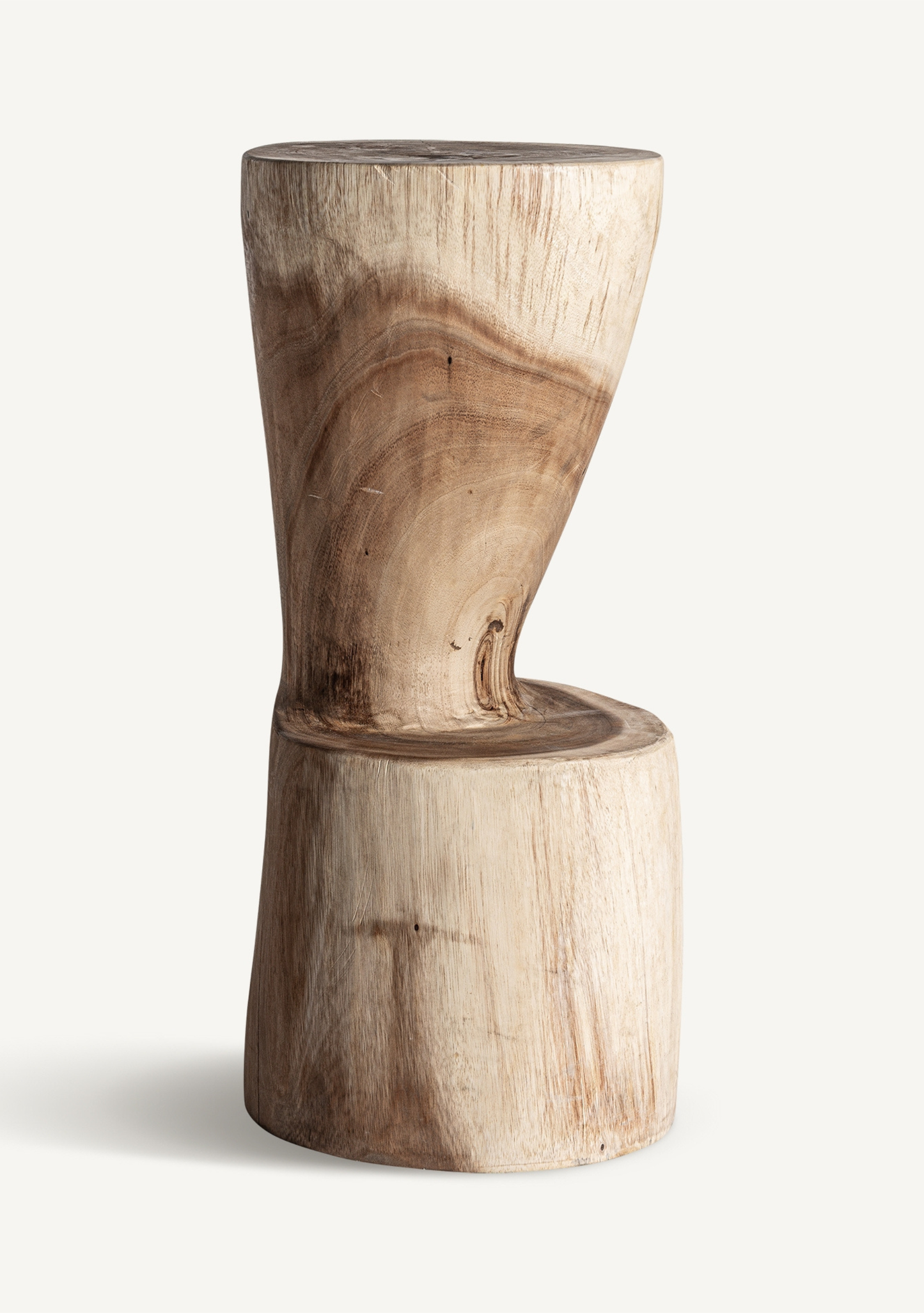 Aprica Solid Suar Wood Sculptural Stool