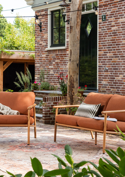 CAVERO GARDEN 2-SEATER SOFA ALUMINIUM TERRA/NATURAL - Elara Maison