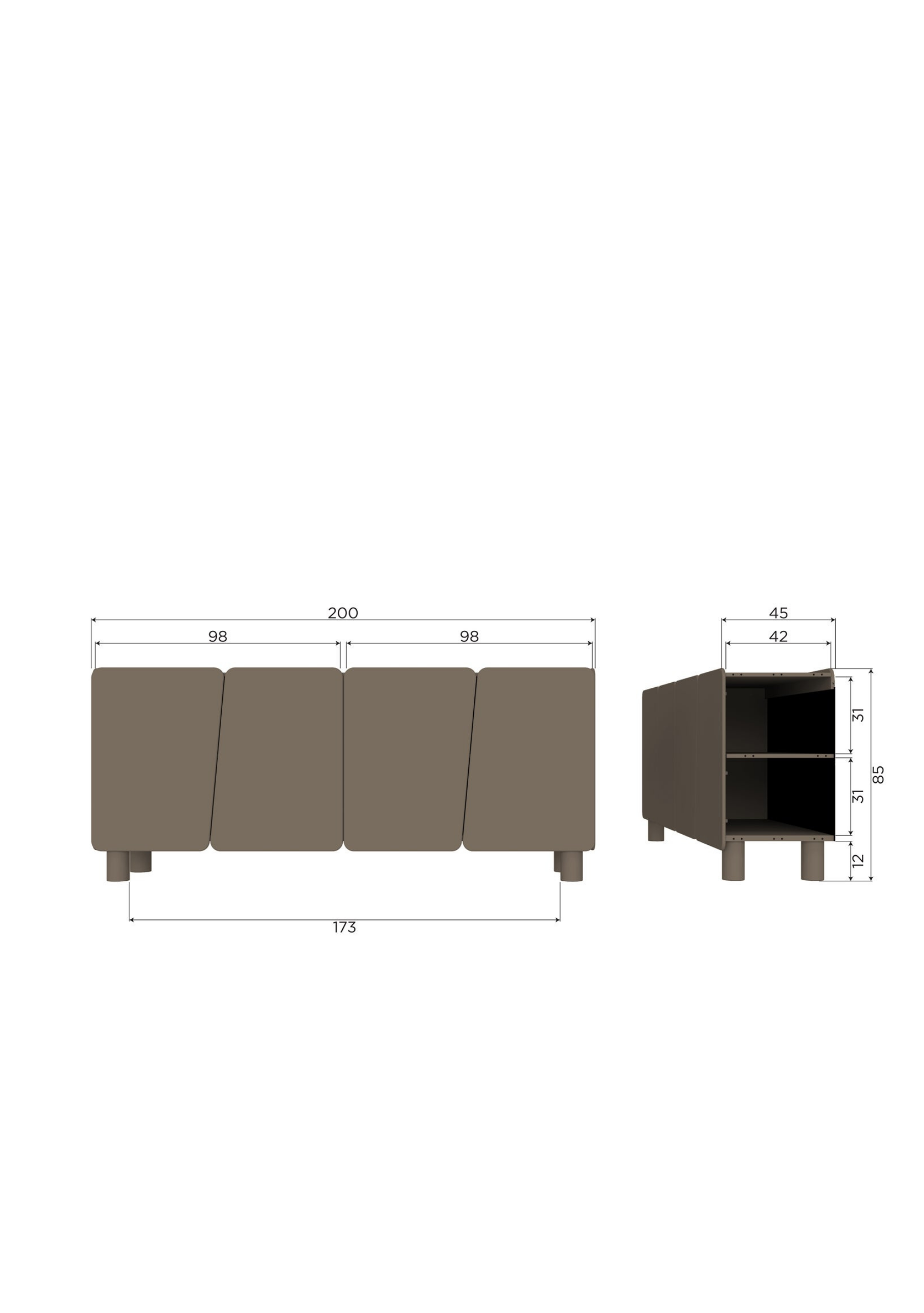 Root Sideboard 200 cm – FSC® Pine Truffle Brown - Elara Maison
