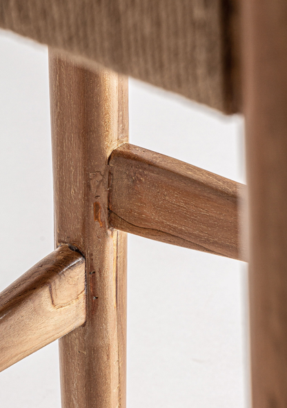 Agia Teak Wood & Handwoven Hemp Bar Stool