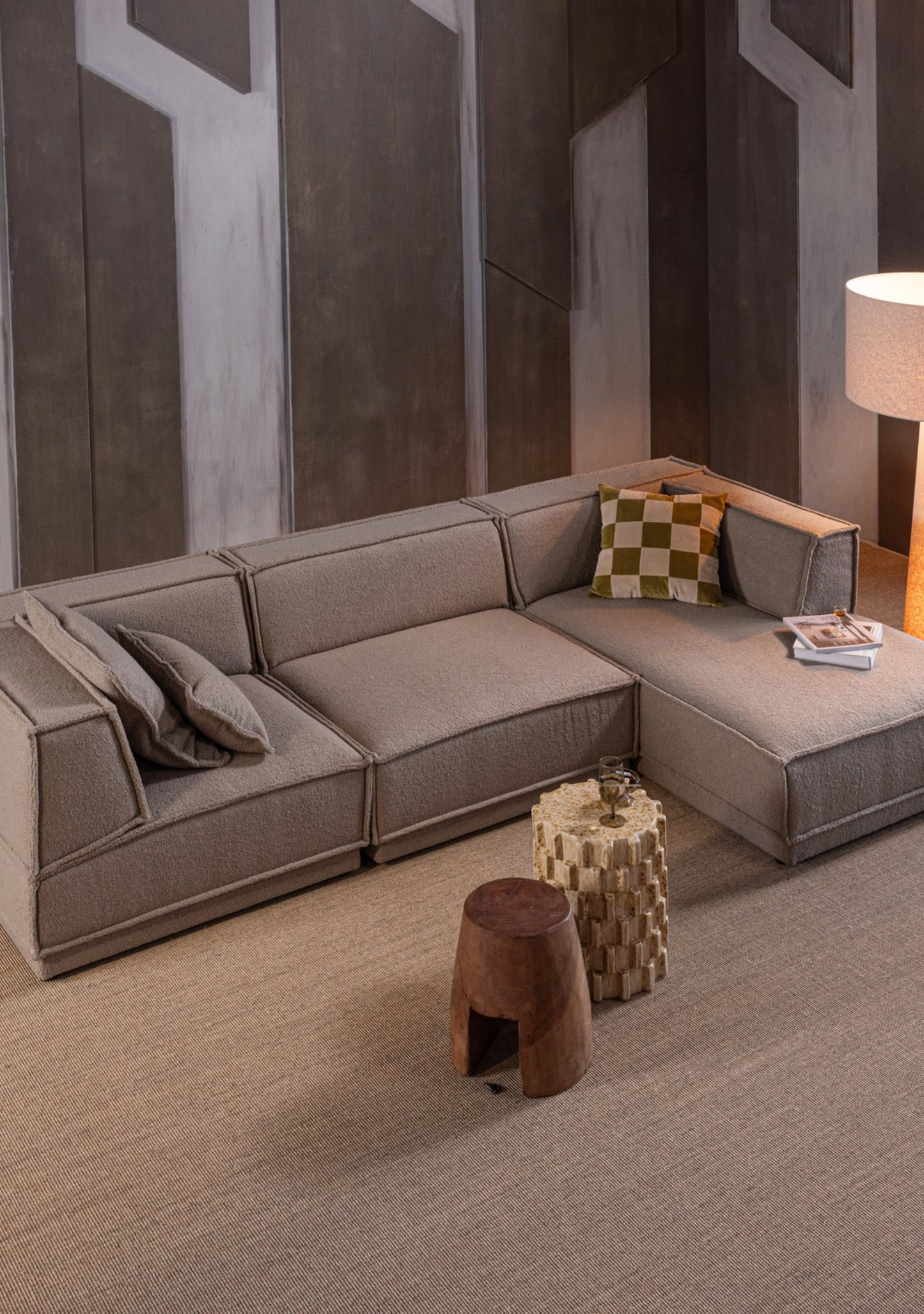 Manu Chaise Longue Sofa Right – Natural FSC® - Elara Maison