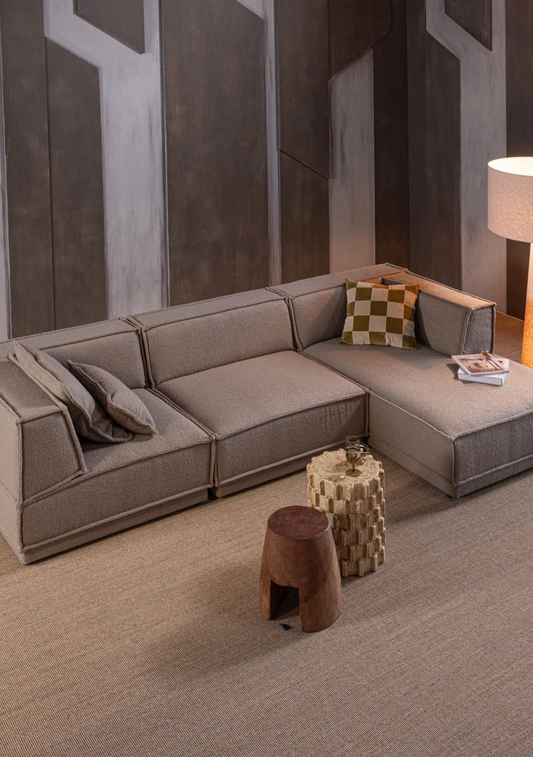 Manu Chaise Longue Sofa Right – Natural FSC® - Elara Maison