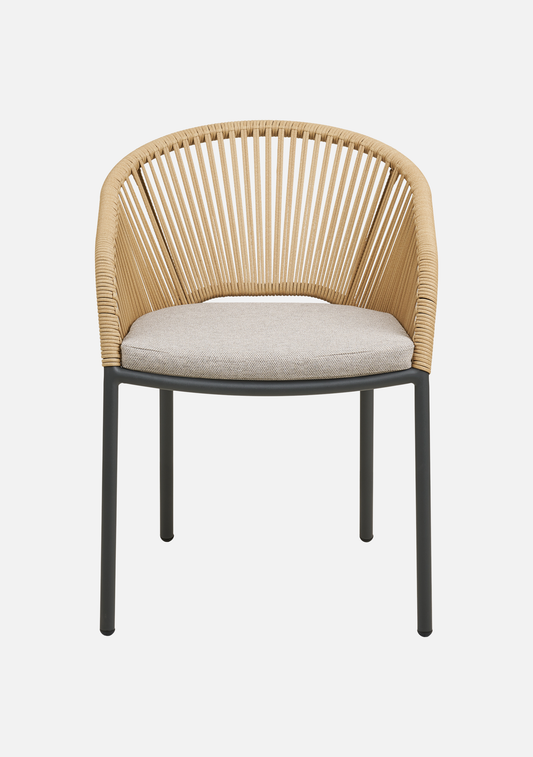 Novella Outdoor Dining Chair – Set of 2 – Beige Aluminium