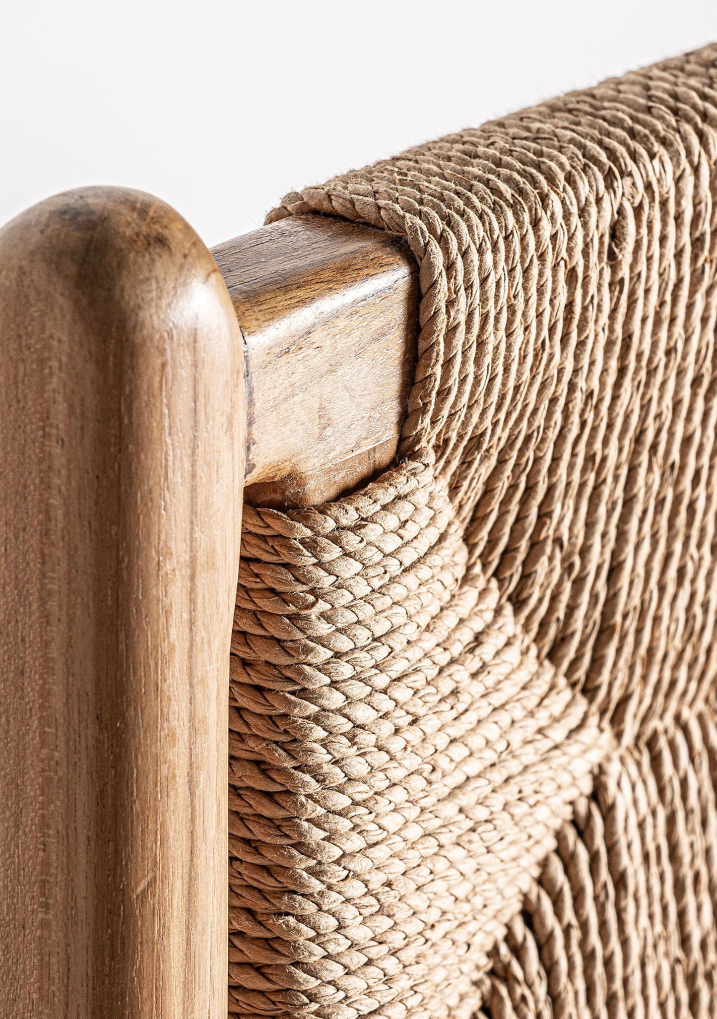 Agia Teak Wood & Handwoven Hemp Bar Stool
