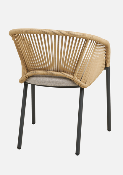 Novella Outdoor Dining Chair – Set of 2 – Beige Aluminium