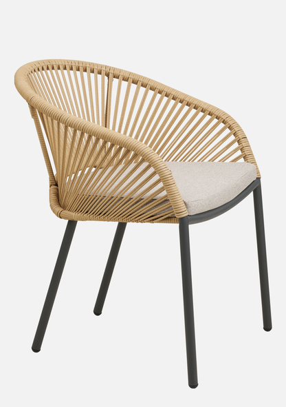 Novella Outdoor Dining Chair – Set of 2 – Beige Aluminium