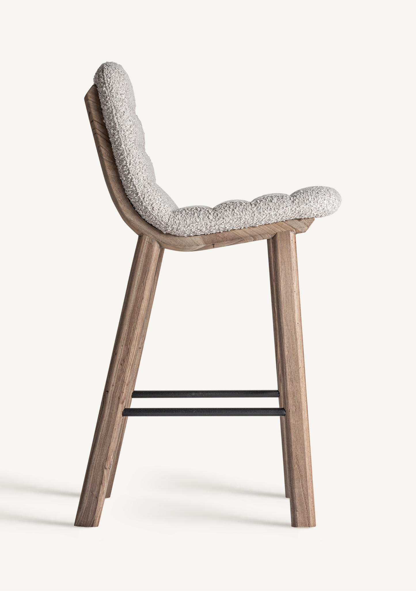 Jacquard Upholstered Elm Wood Bar Stool
