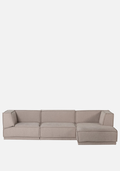 Manu Chaise Longue Sofa Right – Natural FSC® - Elara Maison