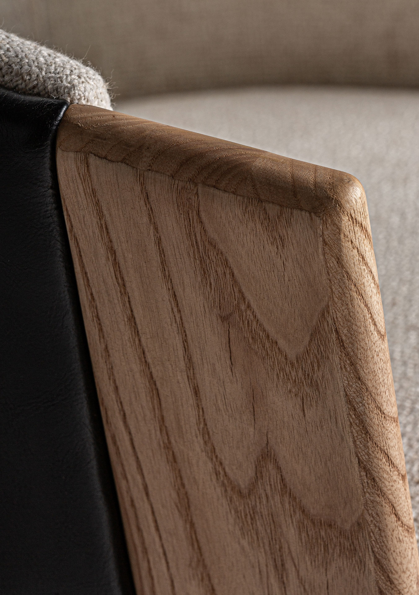 Nara Designer Oak Dining Chair with Leather & Stain-Resistant Upholstery