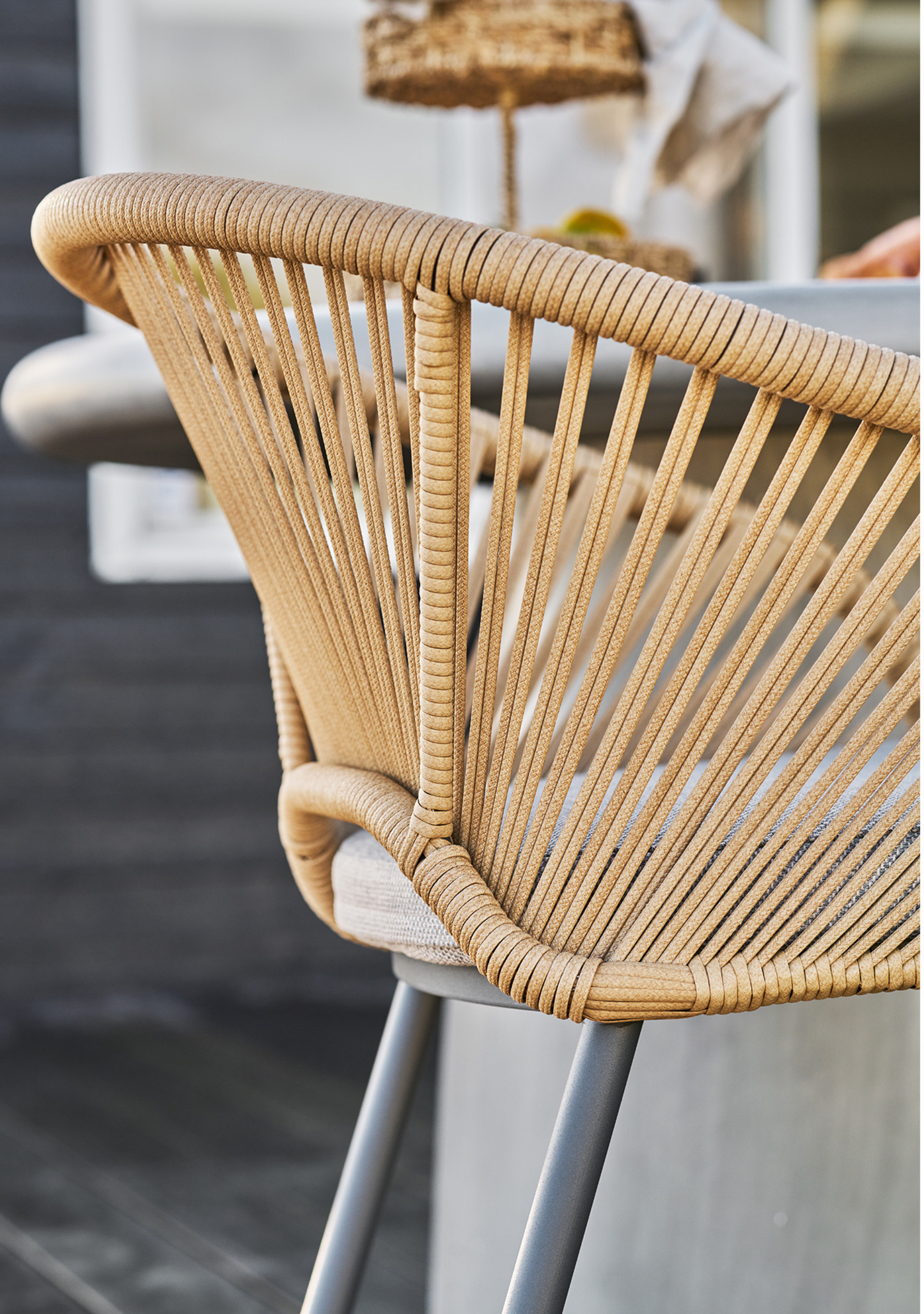 Novella Outdoor Dining Chair – Set of 2 – Beige Aluminium