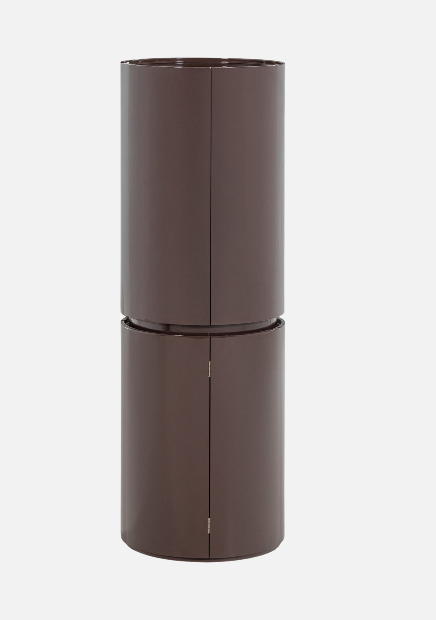 Sera Round Cabinet – Dark Brown FSC® Gloss MDF - Elara Maison