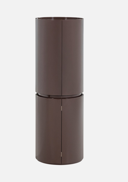 Sera Round Cabinet – Dark Brown FSC® Gloss MDF - Elara Maison