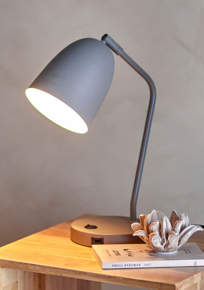 Lemar Table Lamp – Grey Metal (Set of 2) - Elara Maison