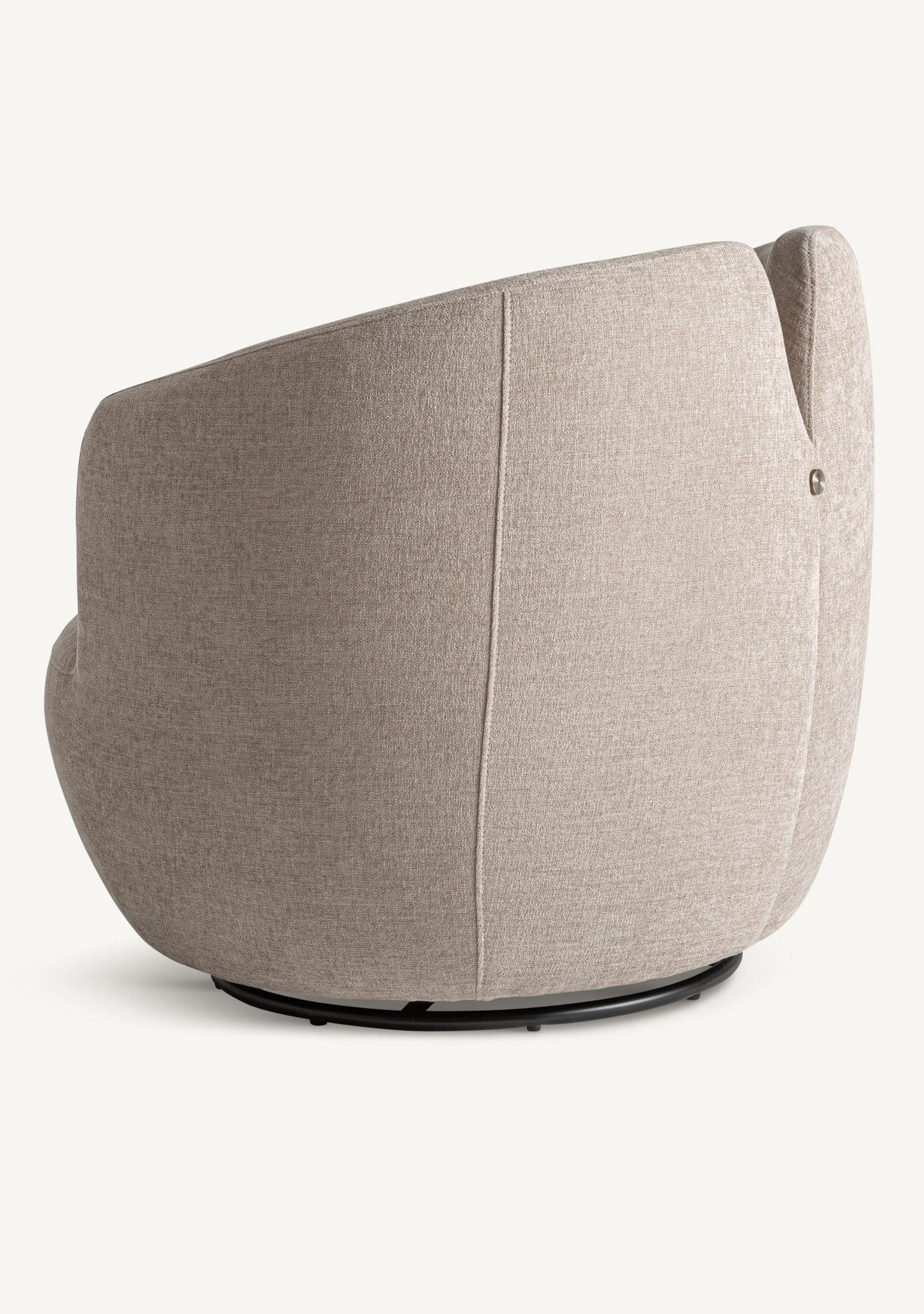 Vipiteno Beige Chenille Swivel Accent Armchair