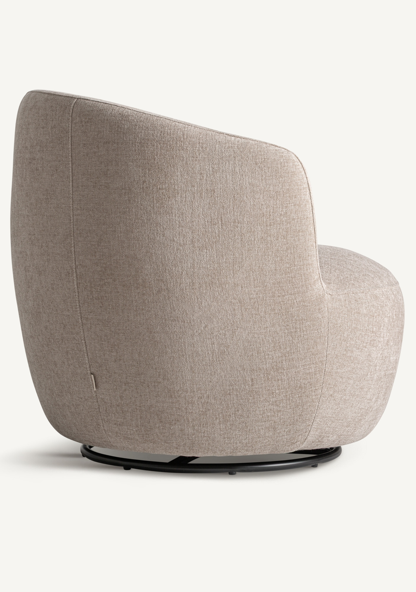 Vipiteno Beige Chenille Swivel Accent Armchair