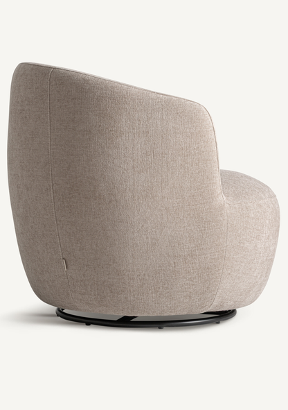Vipiteno Beige Chenille Swivel Accent Armchair
