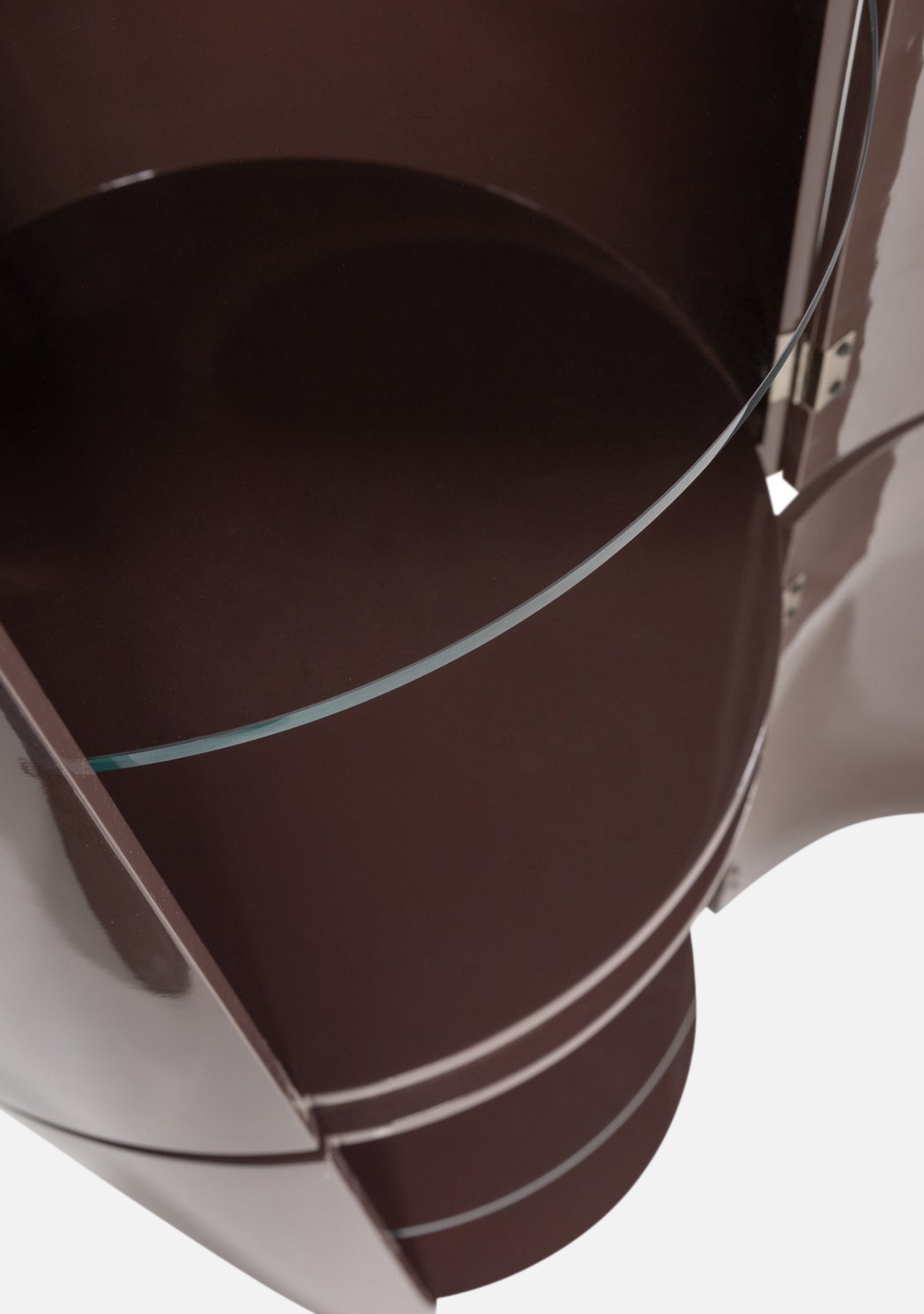Sera Round Cabinet – Dark Brown FSC® Gloss MDF - Elara Maison