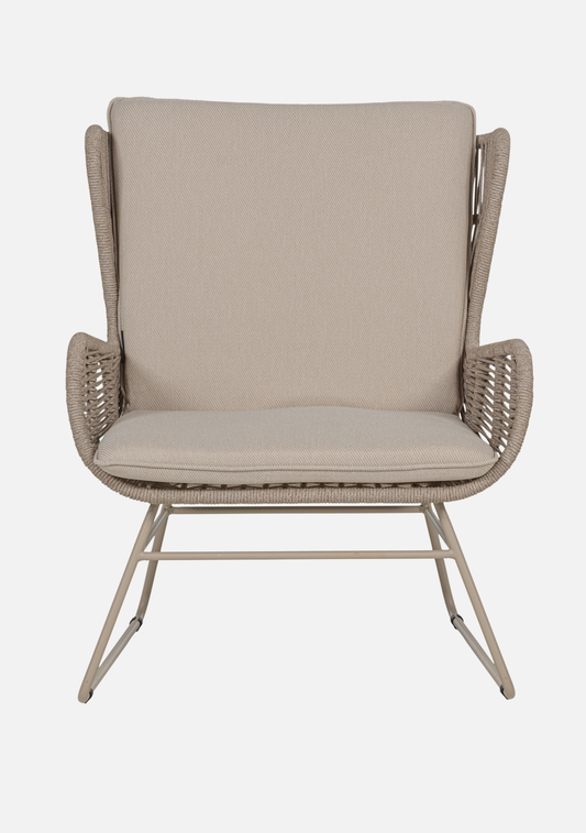 GRACE GARDEN LOUNGE CHAIR STEEL/ROPE SAND Set 2 - Elara Maison