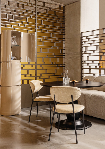 Sera Round Cabinet – Dark Brown FSC® Gloss MDF - Elara Maison
