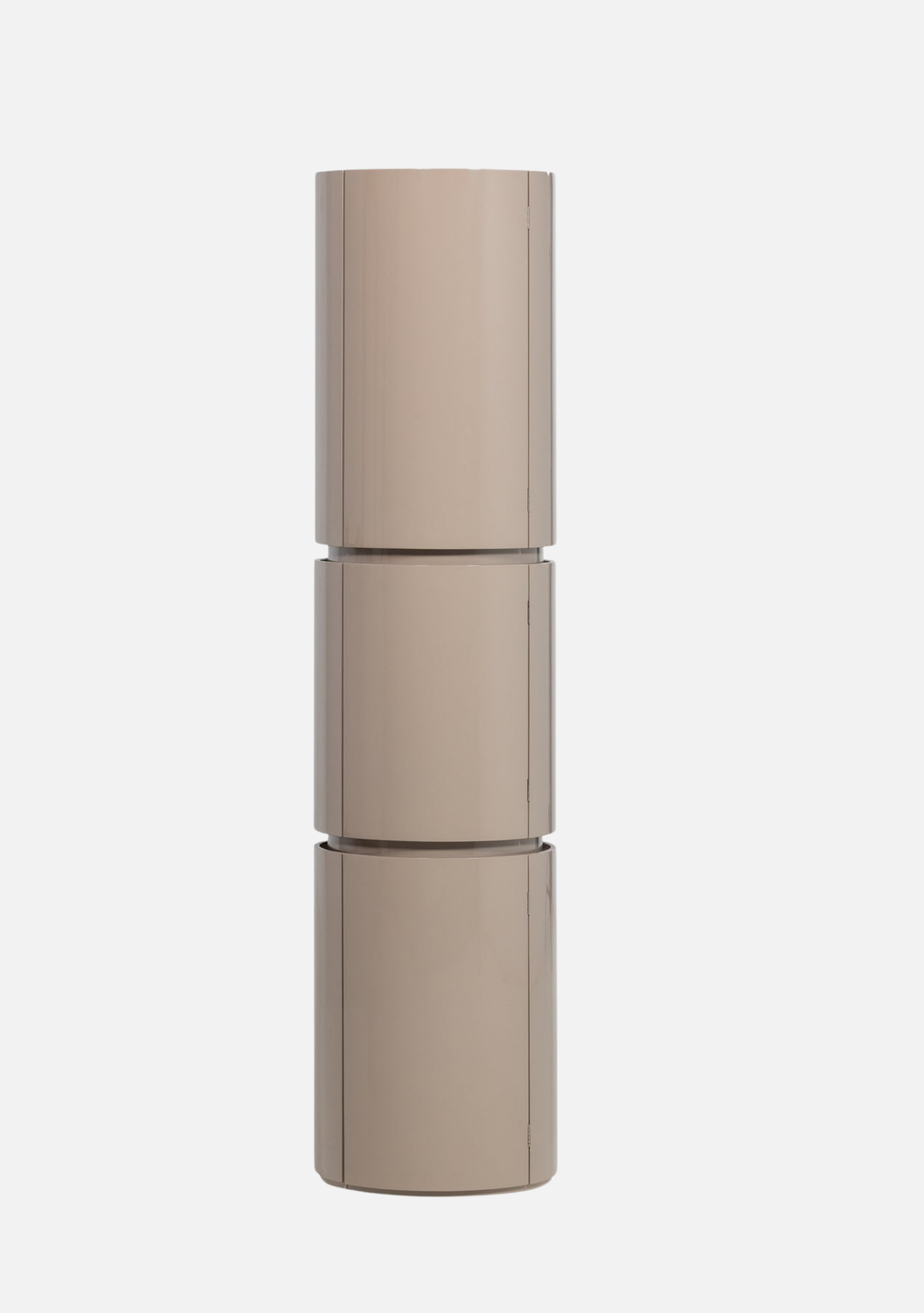 Sera Round Cabinet – Sand FSC® Gloss MDF - Elara Maison