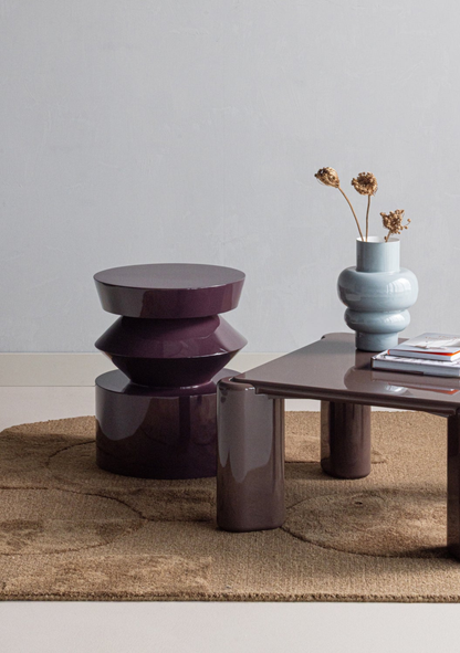 Auren Side Table – Purple/Brown FSC® Gloss MDF - Elara Maison