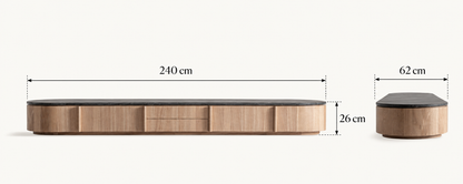 Nara Oak & Marble TV Stand