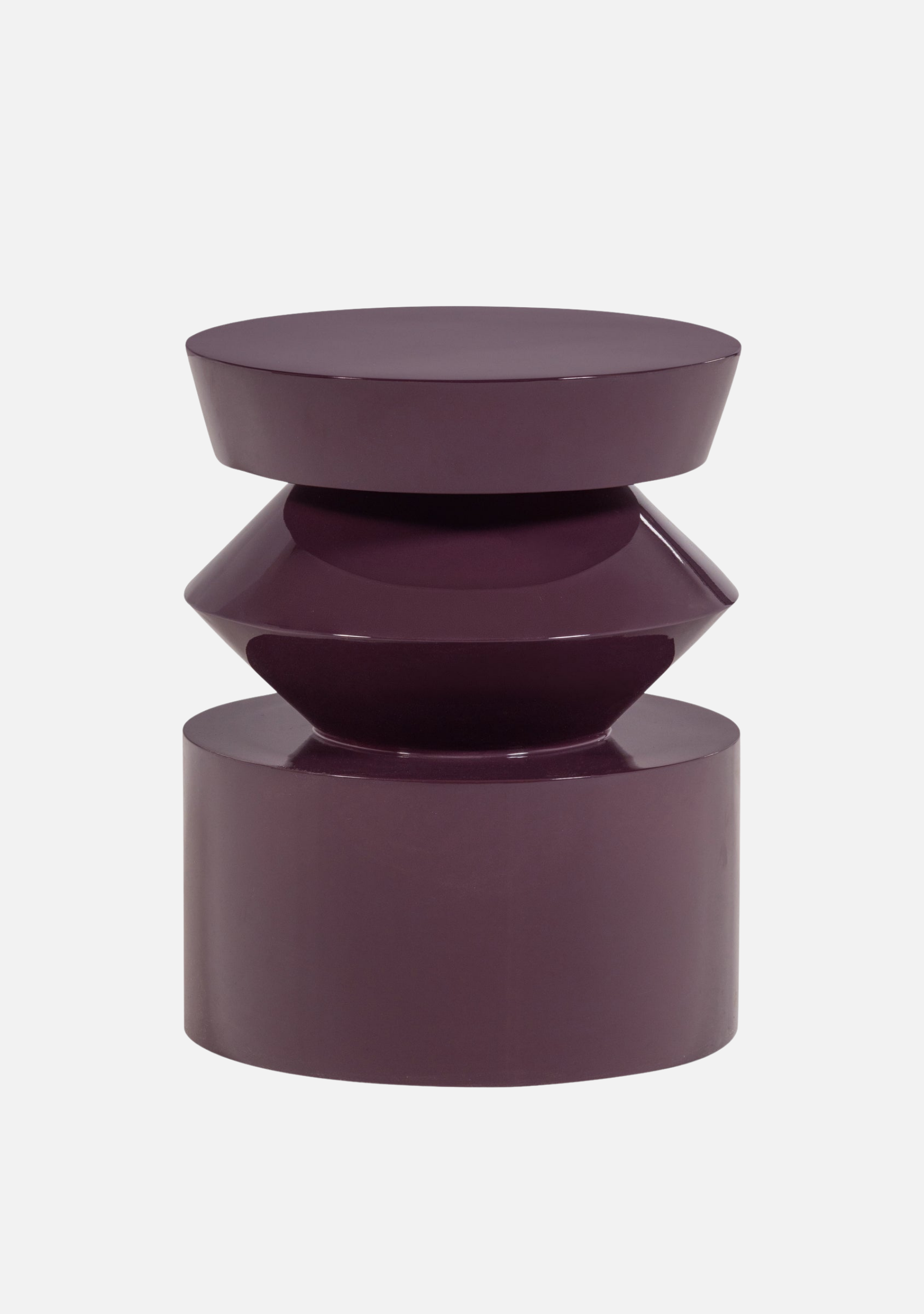 Auren Side Table – Purple/Brown FSC® Gloss MDF - Elara Maison
