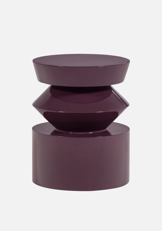 Auren Side Table – Purple/Brown FSC® Gloss MDF - Elara Maison
