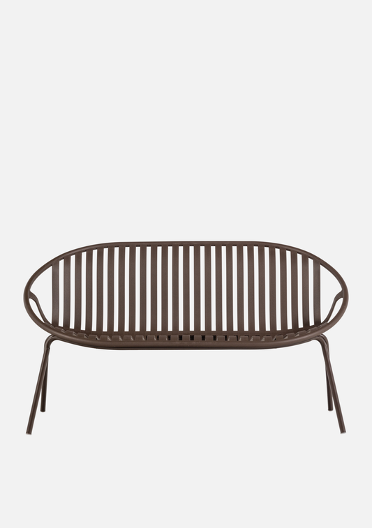 BRUCE GARDEN 2-SEATER BENCH PP/METAL PURPLE/BROWN - Elara Maison