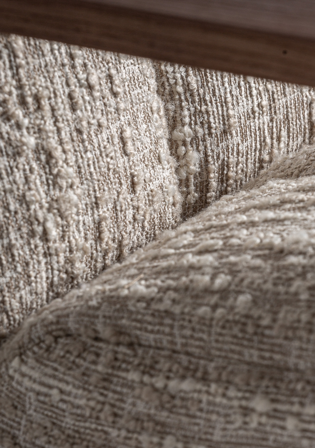 Habouey Luxury Lounge Armchair with Beige Textured Upholstery & Gold Accents - Elara Maison
