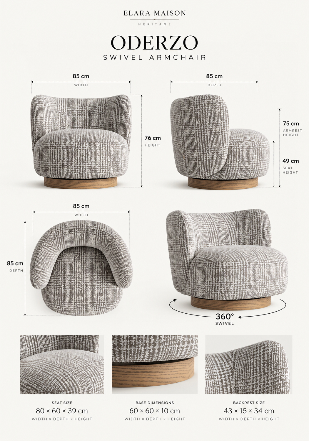 Oderzo Swivel Armchair