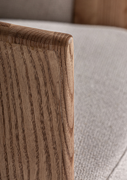 Nara Designer Oak Dining Chair with Leather & Stain-Resistant Upholstery