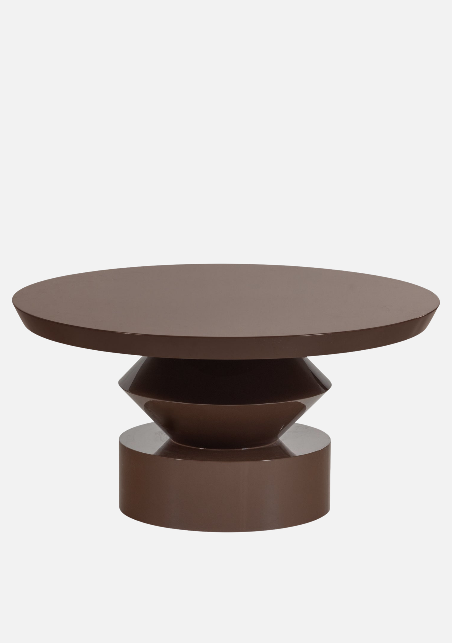 Auren Coffee Table – Brown Gloss MDF - Elara Maison