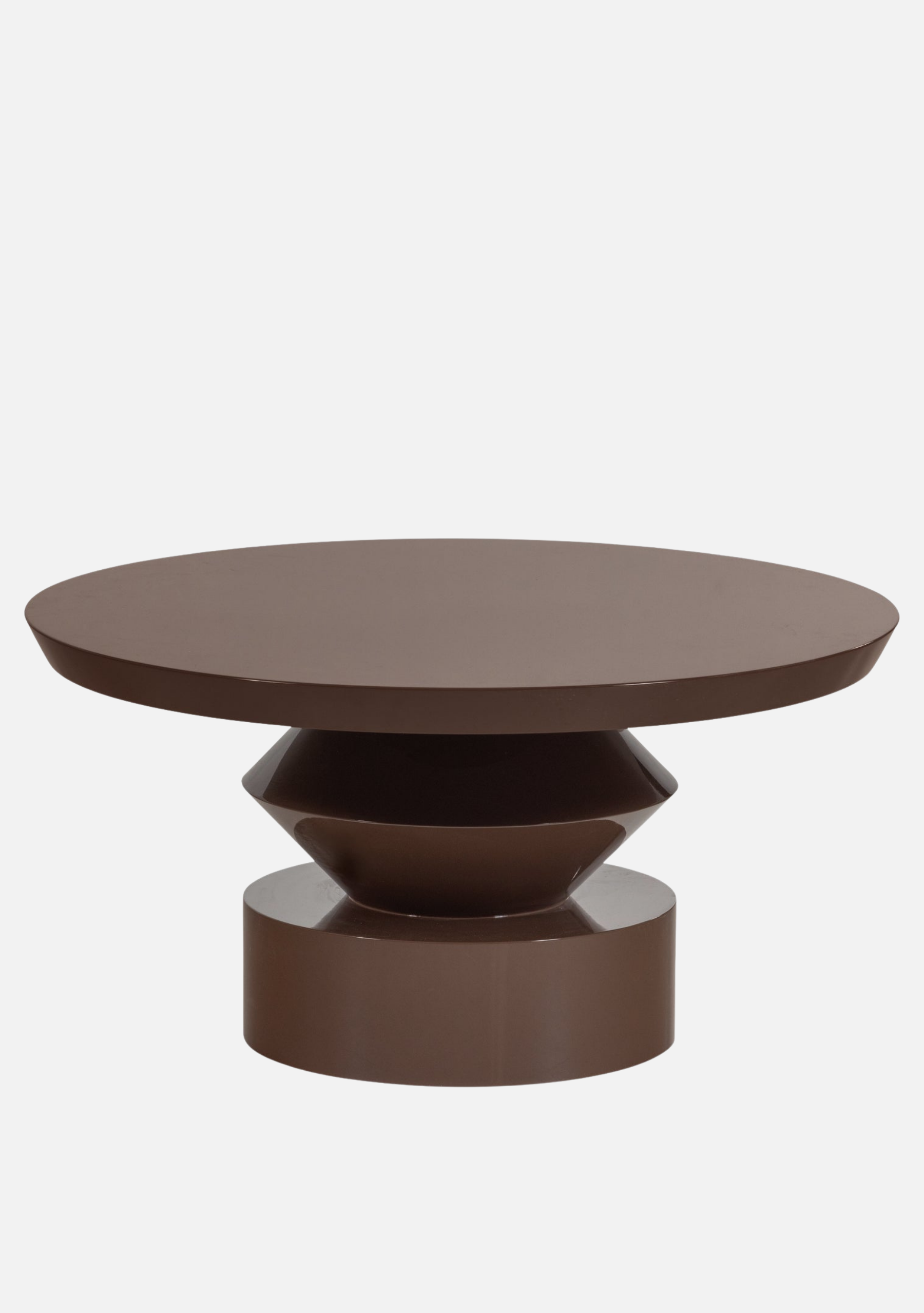 Auren Coffee Table – Brown Gloss MDF - Elara Maison