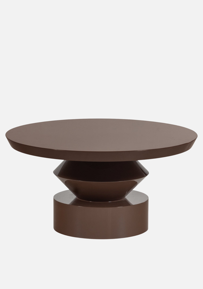 Auren Coffee Table – Brown Gloss MDF - Elara Maison