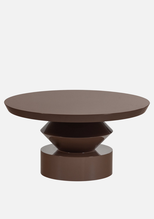 Auren Coffee Table – Brown Gloss MDF - Elara Maison