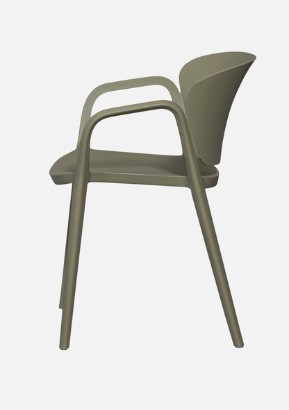 BENT GARDEN CHAIR PLASTIC GREEN Set - 2 - Elara Maison