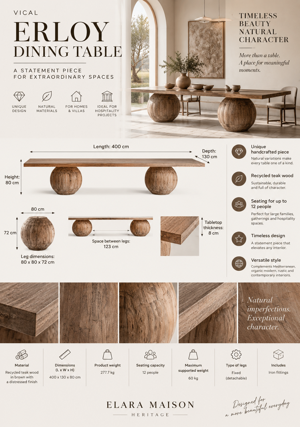 Erloy Dining Table - Elara Maison