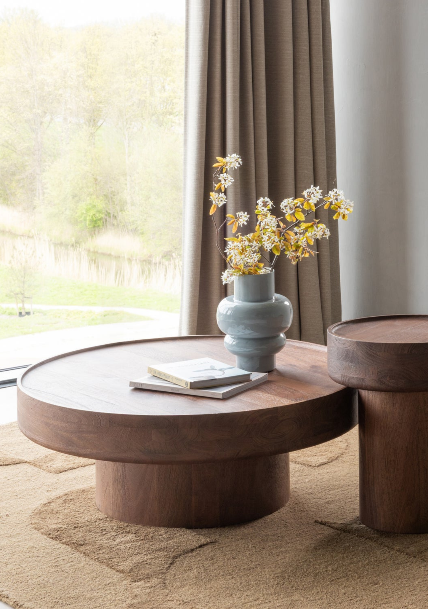 Dara Side Table – Brown Mango Wood - Elara Maison