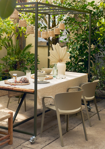 BENT GARDEN CHAIR PLASTIC GREEN Set - 2 - Elara Maison