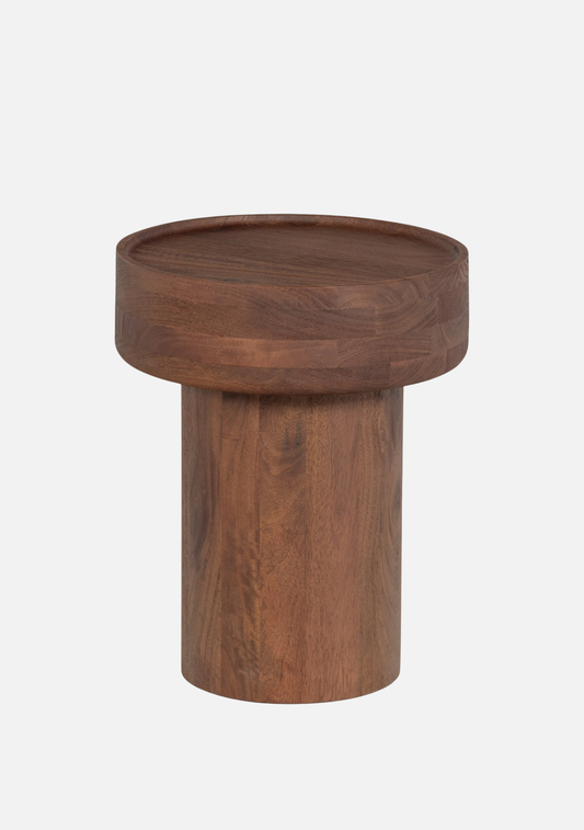 Dara Side Table – Brown Mango Wood - Elara Maison