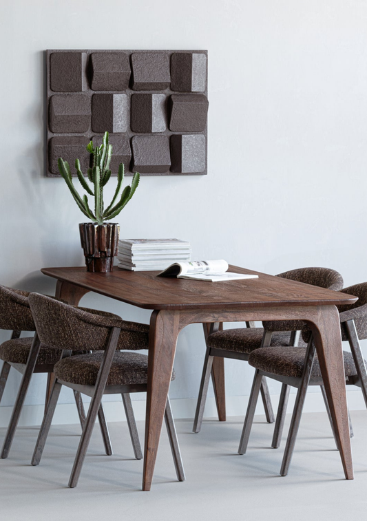 Rubo Dining Table – Brown Mango Wood - Elara Maison