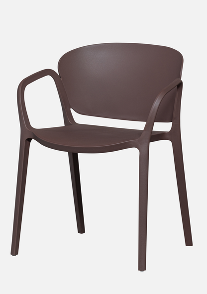 BENT GARDEN CHAIR PLASTIC PURPLE/BROWN - Elara Maison