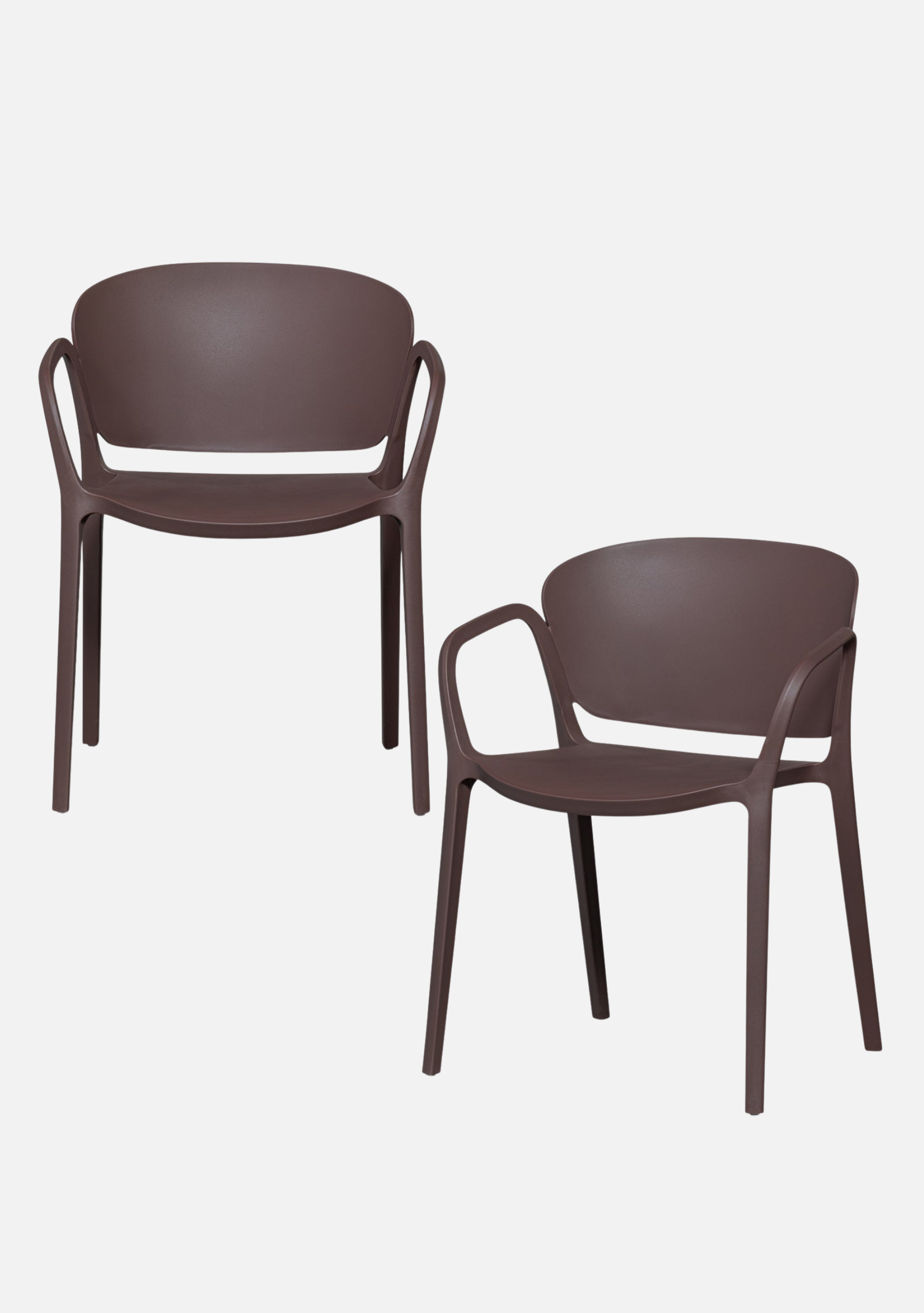 BENT GARDEN CHAIR PLASTIC PURPLE/BROWN - Elara Maison