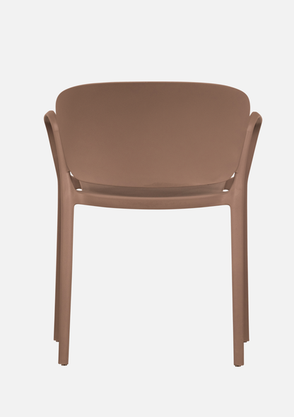 BENT GARDEN CHAIR PLASTIC SALMON PINK - Elara Maison