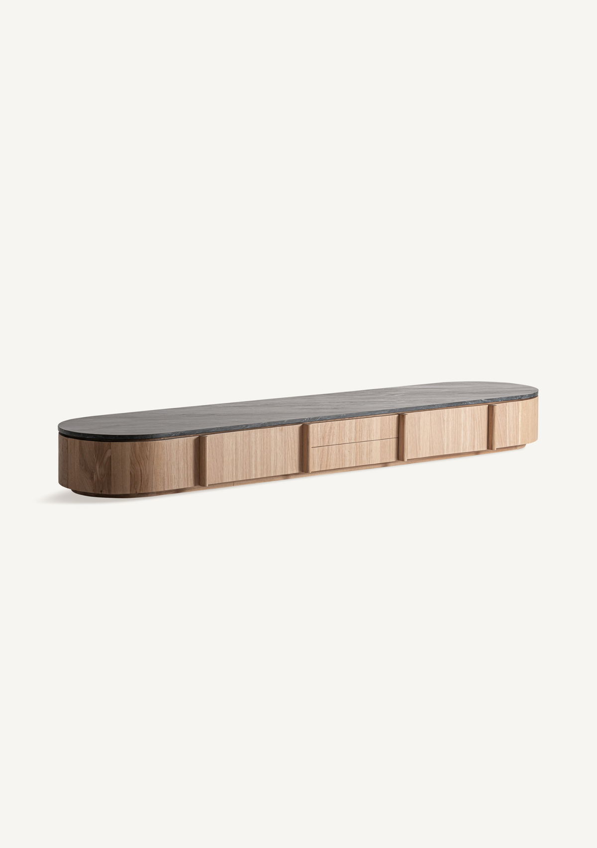 Nara Oak & Marble TV Stand